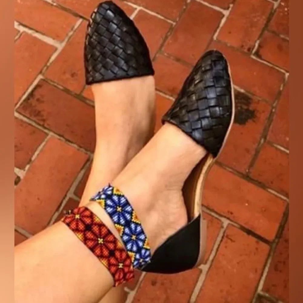 New Artesanias Camila handmade Huarache leather  shoes sz 7 - Picture 8 of 11